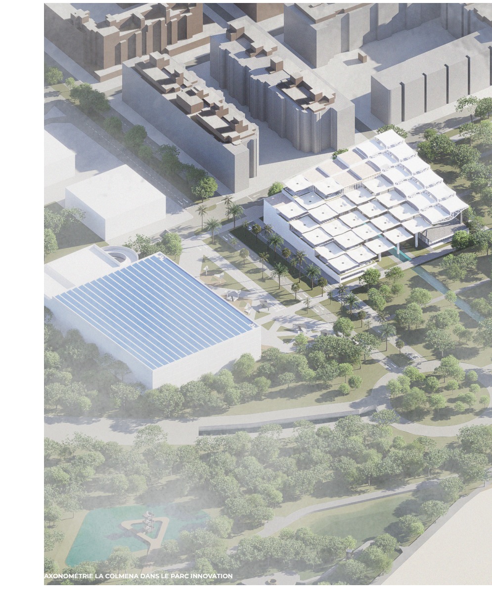 colmena — Axonométrie dans le parc d'innovation