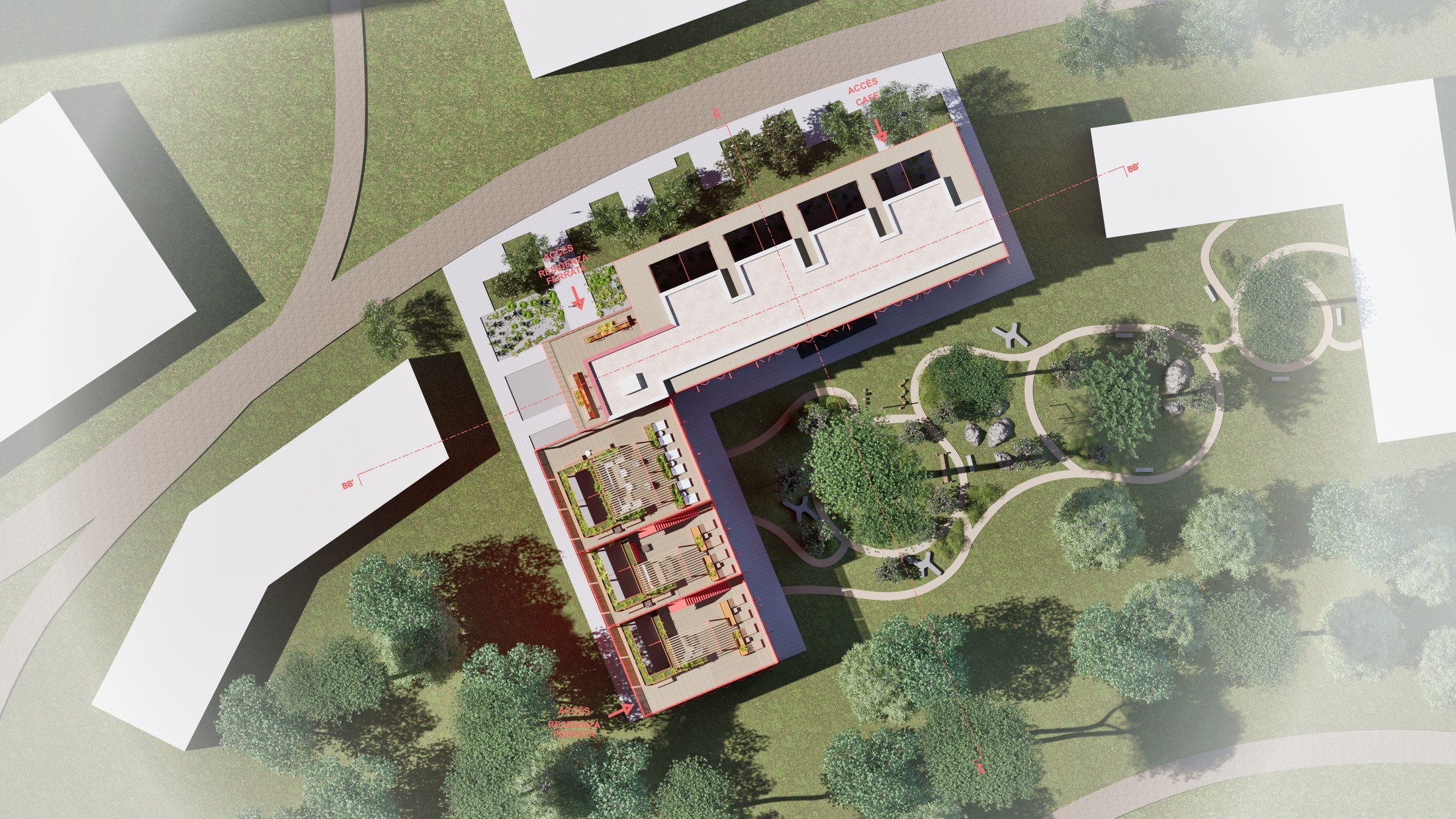 Residenza Ferrata — vue aérienne