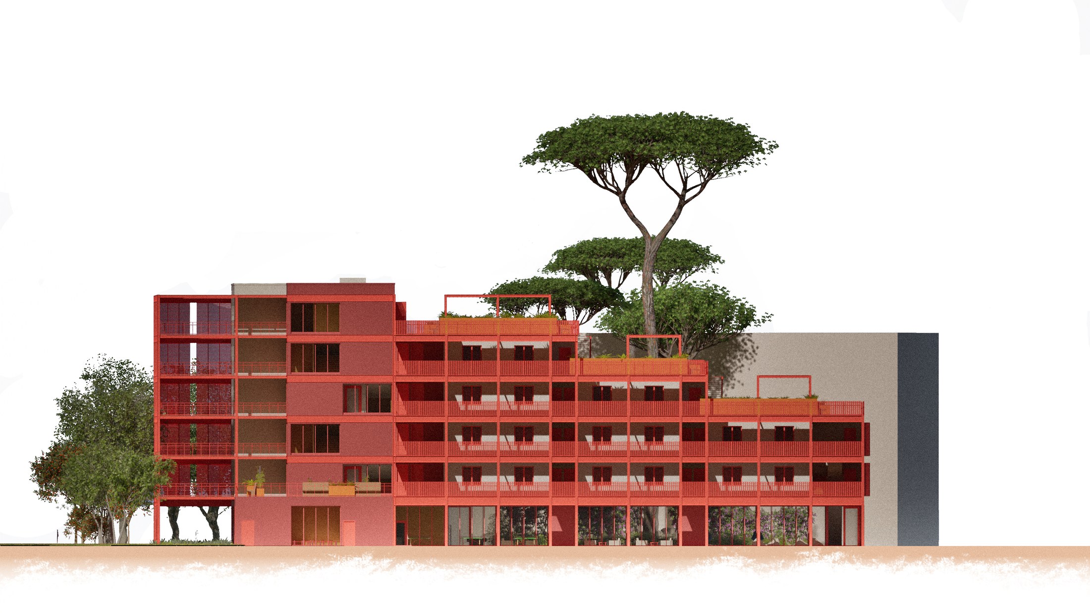 ferrata — Façade Ouest 1/200
