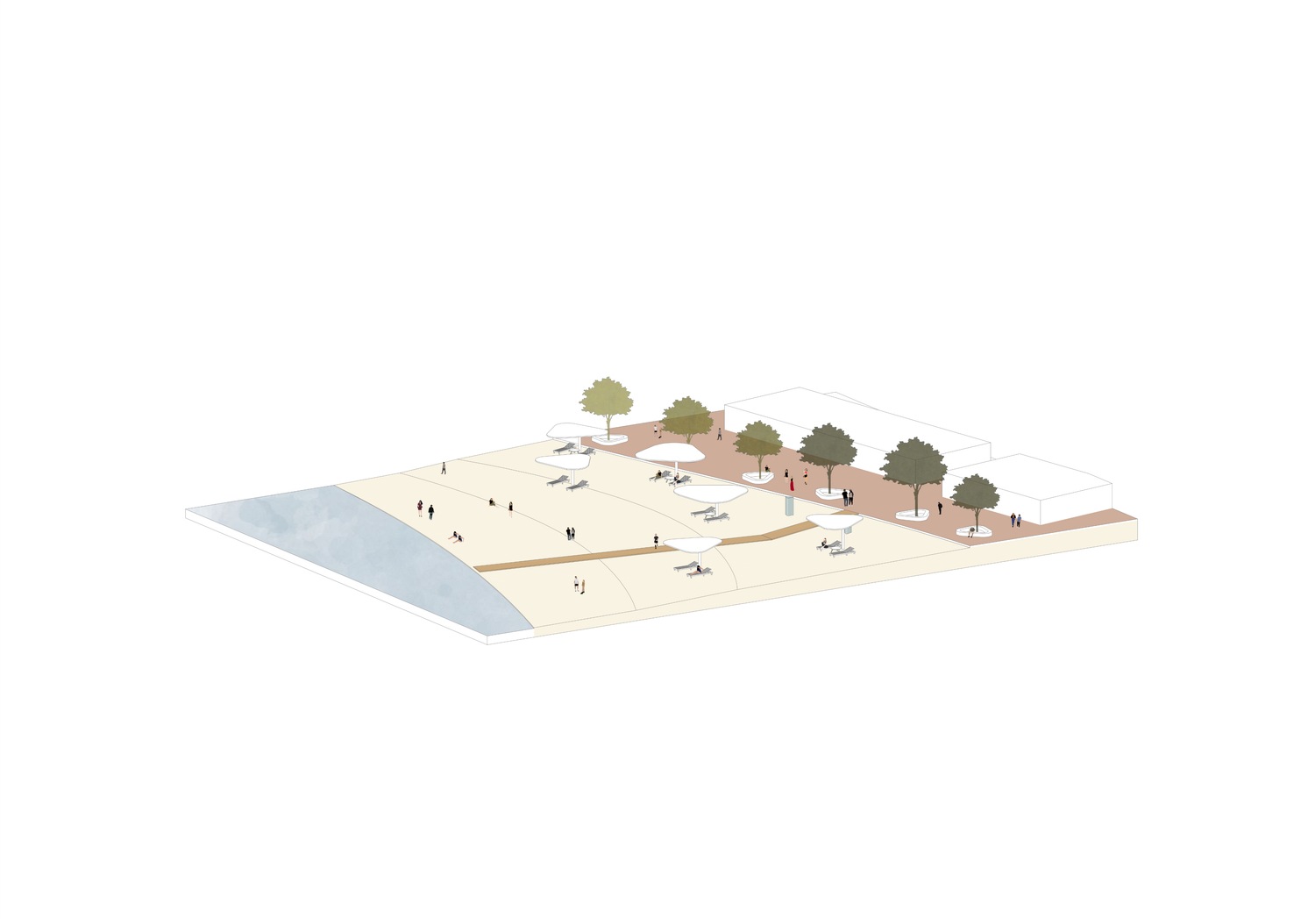 remparts — Étude volumétrique — plage