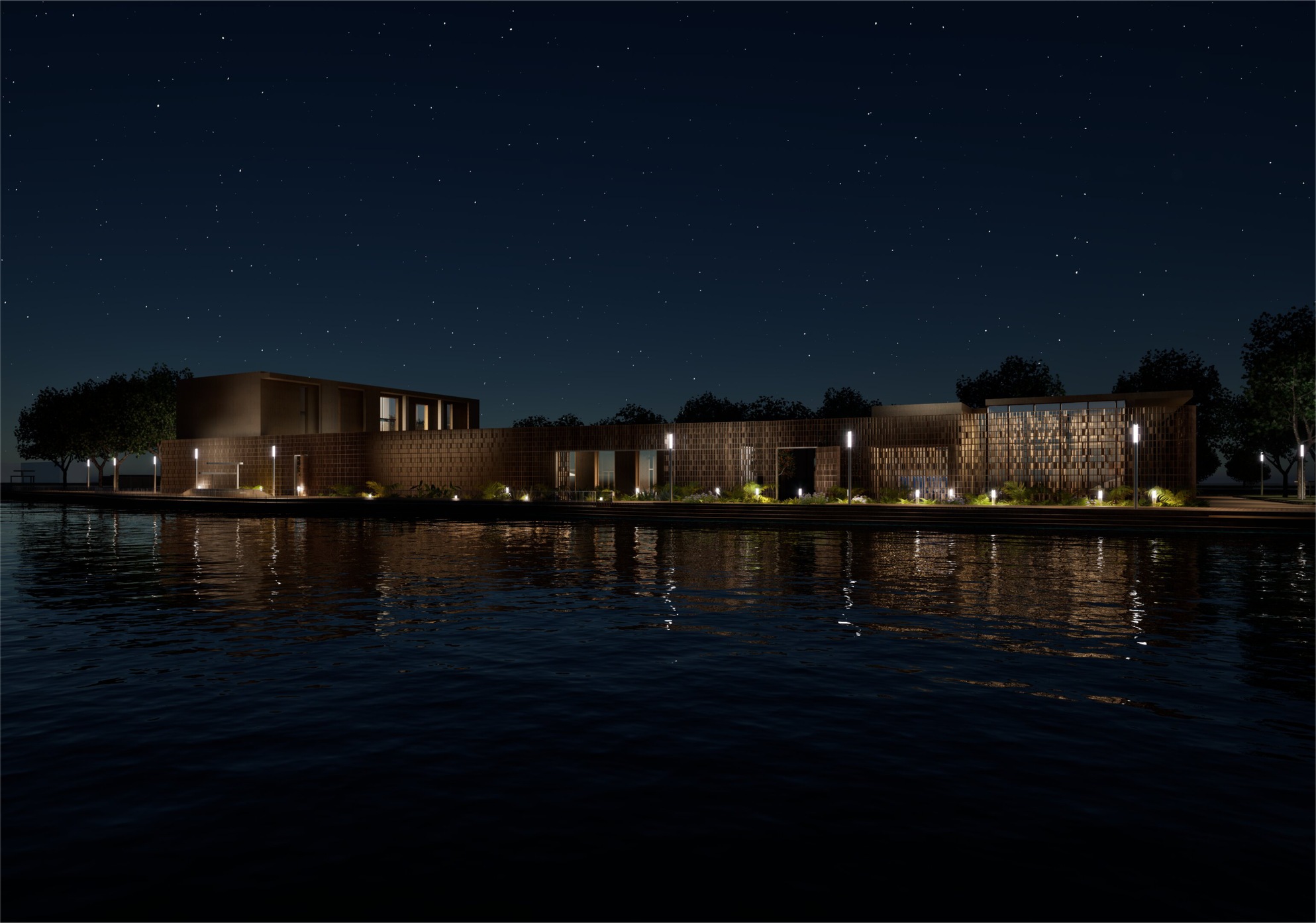 remparts — Rendu — vue nocturne