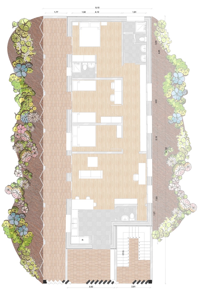 residences — Rendu intérieur — voûte de pierre