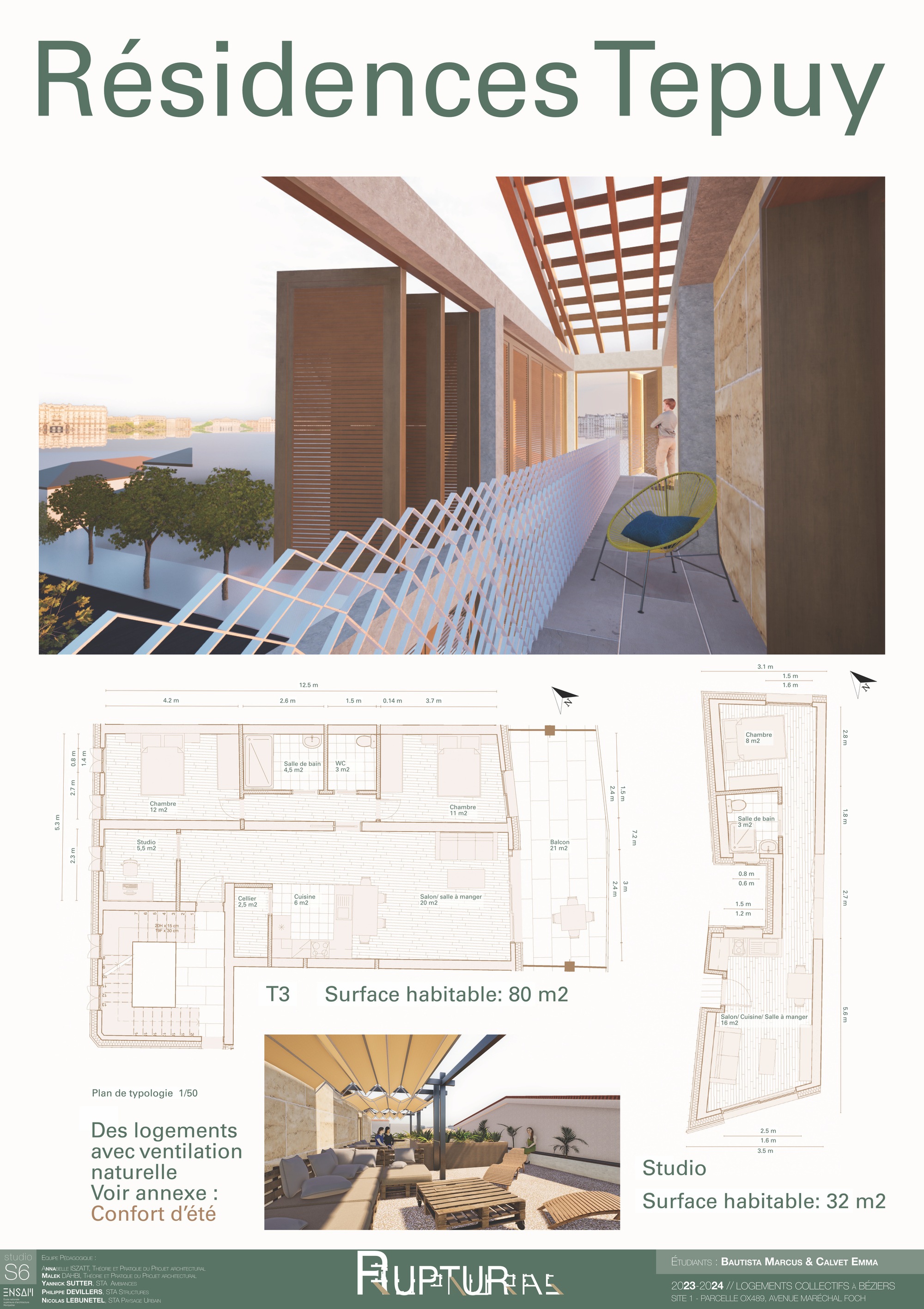 rupturas — Planche — typologies T3 et studio